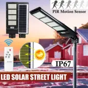 150W LED Solar Street Wall Light PIR Motion Sensor Security Outdoor Garden Lamp