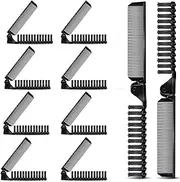 10 Pcs Portable Travel Folding Comb Brush Combo Compact Foldable Hair Brush Pocket Size Comb Double Headed for Women Men Homeless Hotel Shelter Nursing Home Charity Church (Black)