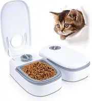 Automatic 2 Meal Cat Feeder 350ml with Timer and Portion Control