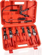 9PCS Hose Clamp Pliers, Long Reach Hose Clamp Tool Remover for Water Hose and Au