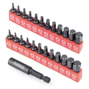 25-Piece Hex Head Allen Wrench Drill Bit Set, 1/4”Magnetic Extension, Metr