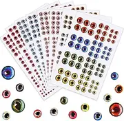 Gejoy 1242 Pieces 3D 4D Fishing Eyes Oval Fishing Lure Eyes Realistic Fishing Eye for Making Fishing Bait Fly Tying Streamers Lures Crafts (6 Sizes: 3 mm/ 4 mm/ 5 mm/ 6 mm/ 8 mm/ 10 mm)
