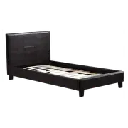 Single PU Leather Bed Frame Brown