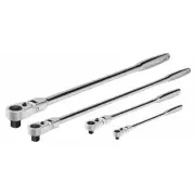 Powerbuilt 4 Piece 72 Tooth Pro Tech Long Reach Flex Head Ratchet Set with
