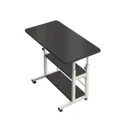 Foret Mobile Laptop Bedside Study Desk Storage Stand Adjustable Table 3 Shelf Black