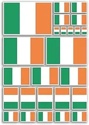A4 Sticker Sheet Ireland Flags Vinyl Stickers - Irish Country Europe World National Flag Royal Vacation Travel Holiday Car Aesthetic #80006