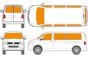 9 Pc Thermo Thermal Screen Silver Blind Mat Set VW T6 LWB Double Rear Doors