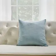 Square Blue With Microgel Feather-Like Insert Pillow