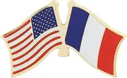 [Artisan Owl] France/USA Flag 1" Metal Lapel and Hat Pin