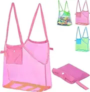 [FCLEIH] Extra Large Beach Bags, Mesh Beach Toy Bags for Holding Beach Toys Children' Toys Market Grocery Picnic Tote