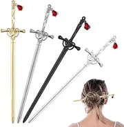 Mabor 4PCS Ancient Style Sword Hair Chopsticks for Long Hair Chinese Hair Bun Hair Sticks Chinese Style Accessories for Women Girls Gifts