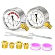 for Acetylene Regulator 1/4" NPT 2.5" FACE DIAL, Low and High Pressure Gauges