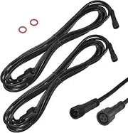 uxcell 2-Pack Waterproof Extension Cable, 3 Pin 9.84 Ft/3m Extension Cord Wire with 22AWG IP67 Male and Female Connectors for Outdoor Spotlights/LED Deck Lights [Black]