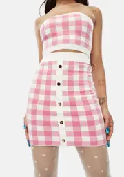 Diva Higher Fashion Gingham Mini Skirt