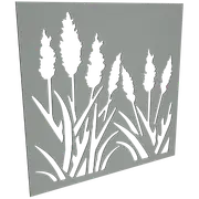 ProtectorAl 300-1200w x 300-1200h Palladium Silver Bullrush Unframed Solid Aluminium Decorative Panel