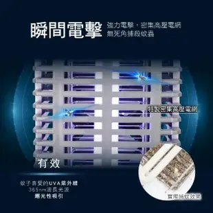 【KINYO】15W電擊式UVA燈管捕蚊器/捕蚊燈/補蚊燈(誘蚊-吸入-電擊)