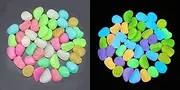 200 pcs Luminous Stone，Each About 1 inch，Absorb Sunlight for More Than 2 Hours and emit Light for 3-6 Hours，Used for bar Decoration; Villa Garden Landscaping, Swimming Pool Decoration, etc.(Color)