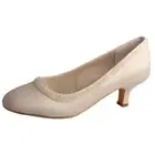 LAST ONE: IVORY/OFF WHITE SATIN LOW KITTEN HEEL WEDDING SHOES SPARKLY BEADS 39