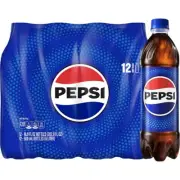 Pepsi Soda Pop Pack of 12 16.9oz Bottles Soft Drink Cola Soda Bottle Pop