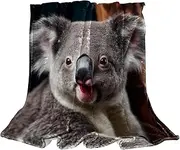 Throw Blanket for Couch,Blankets for Women,Australian Animal Koala,59x78.7 in