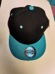 J&W Snapback Flat Bill Hat Black Blue No. X82 Ball Cap