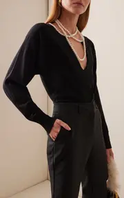 [Zimmermann] Crush Necklace-Detailed Merino Wool Sweater