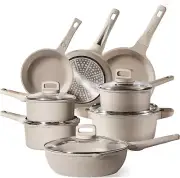 13Pcs Taupe Kitchen Pots and Pans Set Non Stick, Nonstick Cookware Set, Frying P