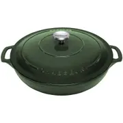 Chasseur 30cm/2.5L Cast Iron Low Round Casserole w/Lid Stovetop/Induction Forest