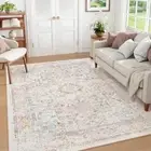 Boho Washable Rugs 8x10,Soft Rugs for Bedroom Girls,Large 8' x 10' Pink