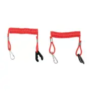 2pcs Boats Outboard Engine Motor Kill Stop Switch Safety Key Lanyard Clip Tools