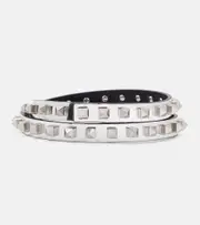 [Valentino Garavani] Valentino Garavani Rockstud 15 metallic leather belt Inch 25.5 silver
