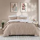 EWlinens Brown Plants Duvet Cover Queen Size - Botanical Leaf Printed Reversi...