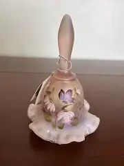 VTG Fenton Iridescent Opalescent Bell NWT Hand painted By D. Wright Butterflies