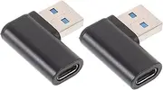 DOITOOL 2pcs Type-c to USB Adapter Right Angle USB Male to Female Extender Compact Charging Accessory for Phones Tablets and Computers High-Speed Data Transfer