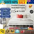 Artiss Metal Bed Frame DOUBLE Size Platform Foundation Mattress Base Leo White