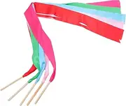Happyyami 5pcs Artistic Dance Ribbons Gymnastics Streamers Lightweight for Parties and Creative Activities Wide