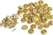 Anneome Buttons 100 Sets Lapel Holder Pin Backs Lapel Pins DIY Jewelry Accessories Brooch Clasp Blank Tie Name Tags