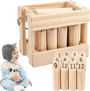 Wooden Throwing Game | Backyard Size Toss Game | Chess Outdoor Clash Toss, Wooden Lawn Games Set for Family Fun, Safe Chess Set for Kids Aged 3+
