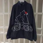 ADIDAS 黑色 X 白色 LOGO 風衣 外套 愛迪達