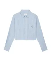 cropped shirt in hickory striped cotton S,XS,L,M Blue