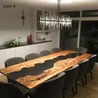 Epoxy table River table With walnut & river stone live edge Dining Table Decor