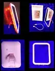 Touch 6.8” Make up mirror 25 LED light,usb Rechargeable Or Battery w Stand,PINK