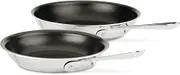 All-Clad D3 Pro Nonstick Tri-Ply Stainless Steel Cookware Set, 8" & 10" Frying Pans, Oven & Broiler Safe (500°F), Induction-Ready, Works on All Cooktops, Pots and Pans Set, Black & Silver