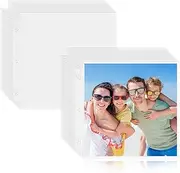 100 Pack 12" x 12" Photo Album Pages for 3 Ring Binder, Scrapbook Page Protectors, Craft Paper Protective Sleeves Photo Vinyl Storage Pockets Organizer Scrapbook Binder Album Supplies Refill Pages
