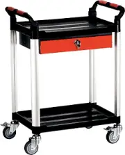 Dual Tray Tool Cart with Drawer 750 x 470 x 950mm T&E Tools KT201