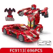 Forange FC9113 Transformer Red Building Block 696pcs Toy Kit New Sealed