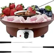 Electric Chocolate Fondue Pot Set with 2 Dipping Forks, Fondue Melting Chocolate Cheese Candy Machine, Chocolate Melter for Valentine Easter Birthday Party Wedding Maroon