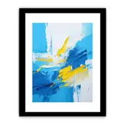 Abstract Framed Art Yellow Blue Framed print Art Poster