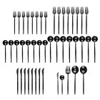 Zephyr Satin Black Hampton Forge 45 piece Service for of 8 Flatware Set NEW