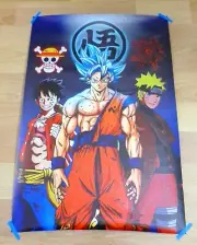 Son Goku Luffy and Naruto - Naruto Canvas Poster 18H X 12W Anime Poster New